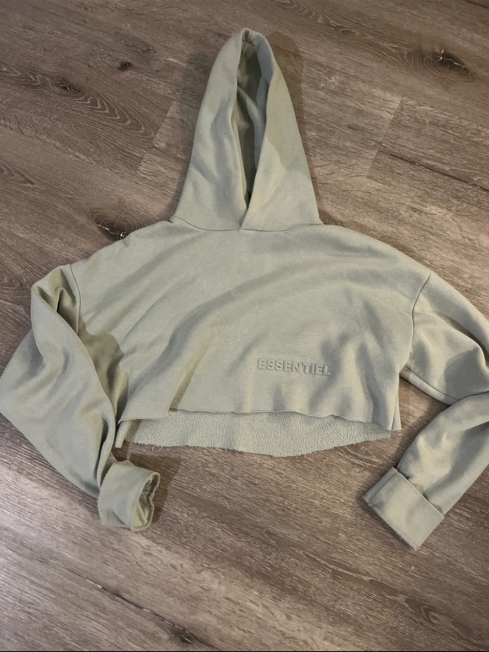 Urban Heritage Sage Green Cropped Hoodie
